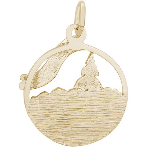 Canada Lake Scene Disc Charm Gold Plated - 10-2987