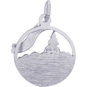 Canada Lake Scene Disc Charm Silver - 10-2987