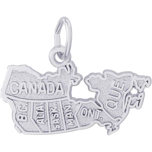 Canada Map Charm Silver - 10-1961