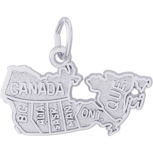 Canada Map Charm Silver - 10-1961