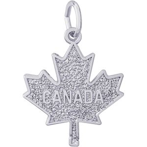 Canada Maple Leaf Charm White Gold - 10-0997