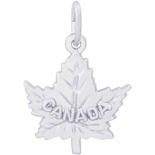 Canada Maple Leaf Charm White Gold - 10-1049