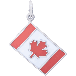 Canadian Flag Charm Silver - 10-8125