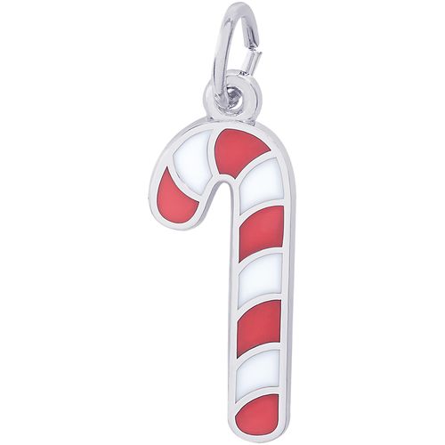 Candy Cane With Color Charm Silver - 10-2740