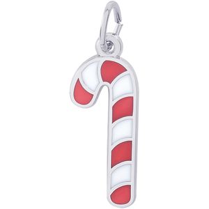 Candy Cane With Color Charm Silver - 10-2740