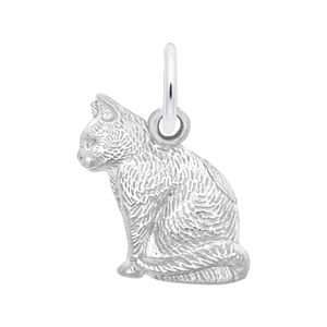 Rembrandt Cat - Lg Charm - 14K White Gold - 10-1159-0-14KW