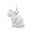 Rembrandt Cat - Lg Charm - 14K White Gold - 10-1159-0-14KW