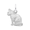 Rembrandt Cat - Lg Charm - Silver - 10-1159-0-SS