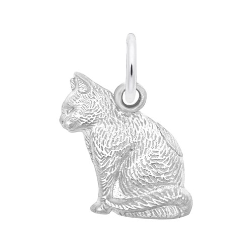 Rembrandt Cat - Lg Charm - Silver - 10-1159-0-SS