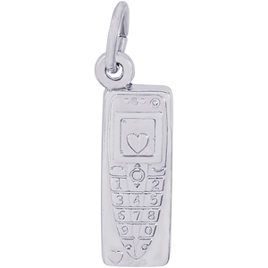 Cell Phone Charm White Gold Special Order Item - 10-2613