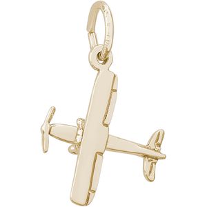 Cessna 180 Plane Charm Gold Plated - 10-2458