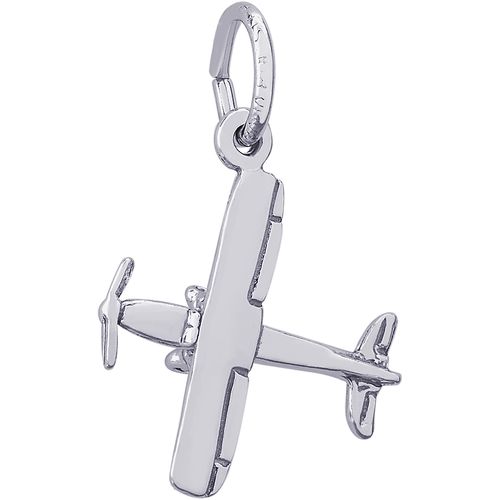Cessna 180 Plane Charm Silver - 10-2458