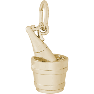 Champagne Bucket Charm Gold Plated - 10-8158
