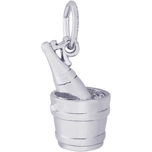 Champagne Bucket Charm White Gold - 10-8158
