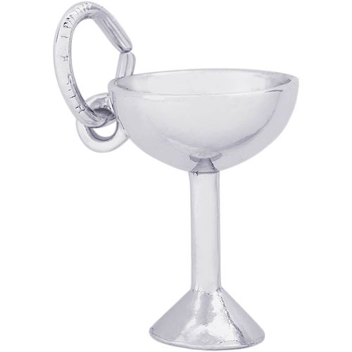 Champagne Glass Charm White Gold - 10-0456