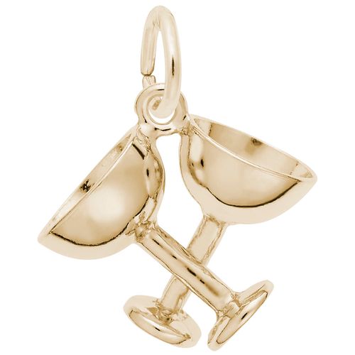 Champagne Glasses Charm Gold Plated - 10-1145