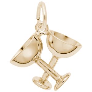 Champagne Glasses Charm Gold Plated - 10-1145