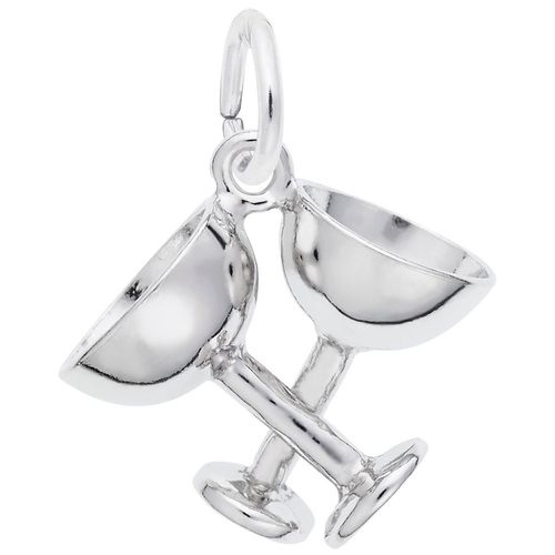 Champagne Glasses Charm Silver - 10-1145