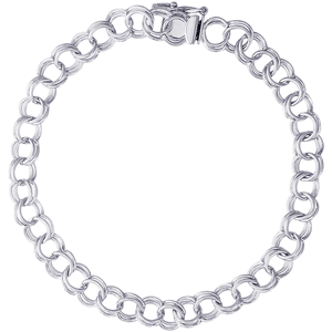 Charm Bracelet White Gold - 8 Inch - 20-0022-8