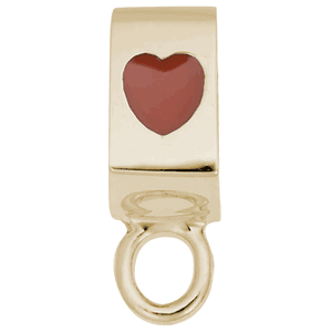 Charmdrop Red Heart Charm Gold Plated - 10-9157
