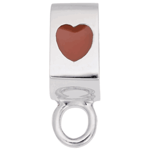 Charmdrop Red Heart Charm White Gold - 10-9157