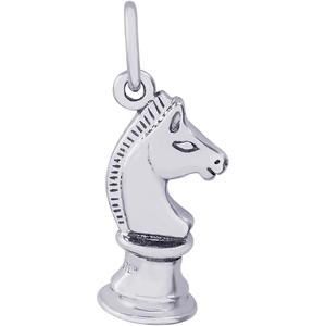 Chess Knight Charm White Gold - 10-0874