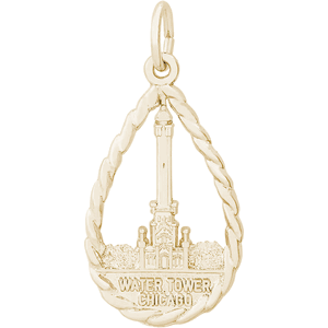 Chicago Water Tower Charm 14K Gold-REM-5240 - 10-5240