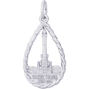 Chicago Water Tower Charm White Gold-REM-5240 - 10-5240