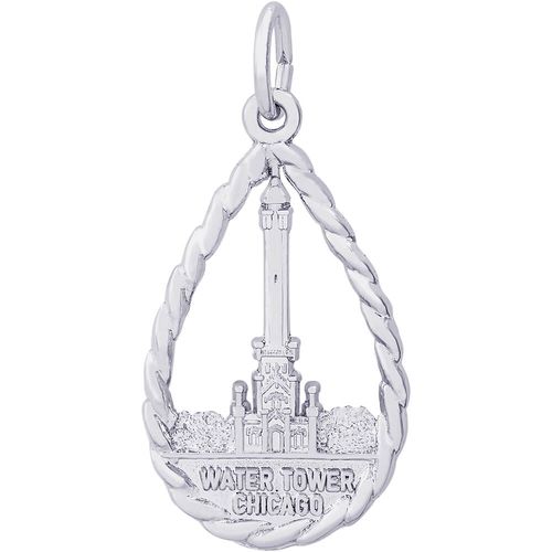 Chicago Water Tower Charm White Gold-REM-5240 - 10-5240
