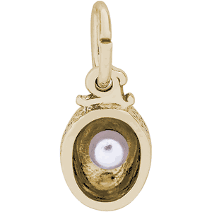 Chicken With Pearl Charm 10K Gold - 10-8271