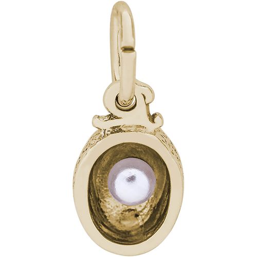 Chicken With Pearl Charm 10K Gold - 10-8271