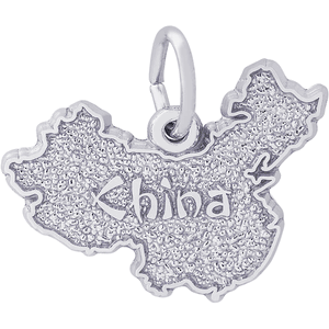 China Map Charm Silver - 10-3796