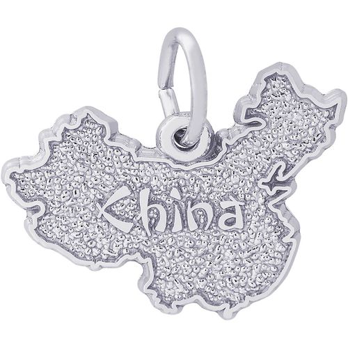 China Map Charm Silver - 10-3796
