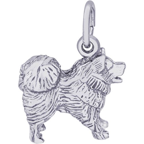 Chow Dog Charm White Gold - 10-6329