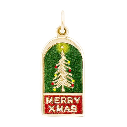 Rembrandt Christmas - Painted Charm - 14K Gold - 10-4446-1-14K