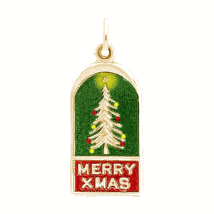 Rembrandt Christmas - Painted Charm - Gold Plated - 10-4446-1-GP