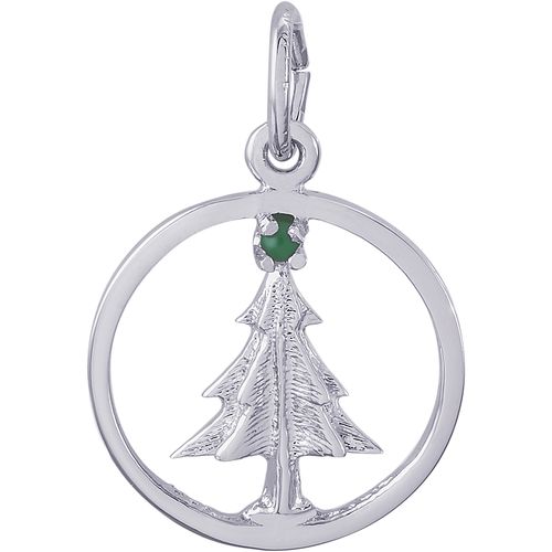 Christmas Tree Charm White Gold - 10-1218