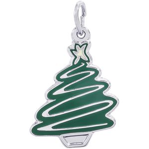 Christmas Tree Charm-White Gold - 10-8129