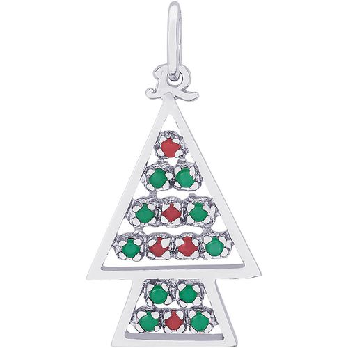 Christmas Tree Charm White Gold - 10-8187