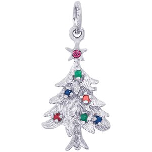 Christmas Tree Charm White Gold - 10-2335
