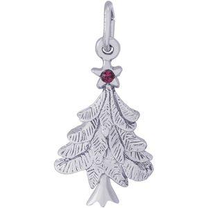 Christmas Tree Charm White Gold - 10-2361