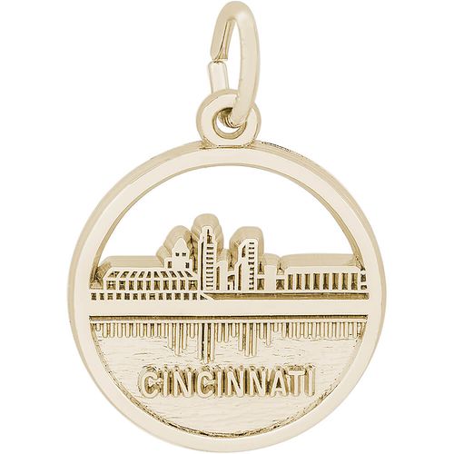 Cincinnati Skyline Charm Gold Plated - 10-7711