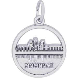 Cincinnati Skyline Charm Silver - 10-7711