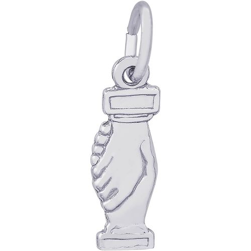 Clasped Hands Charm Silver - 10-0784