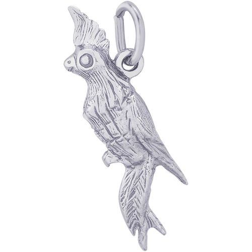 Cockatoo Bird Charm White Gold - 10-1873