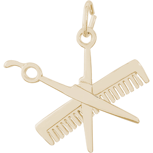 Comb & Scissors Charm 14K Gold - 10-3318