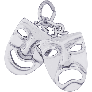 Comedy And Tragedy Charm White Gold - 10-1903
