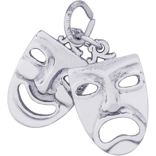 Comedy And Tragedy Charm White Gold - 10-1903