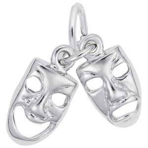 Comedy / Tragedy Charm White Gold - 10-0526