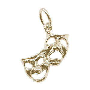 Rembrandt Comedy & Tragedy Mask Charm Gold Plated - 10-2902-0-gp